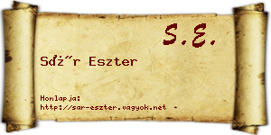 Sár Eszter névjegykártya
